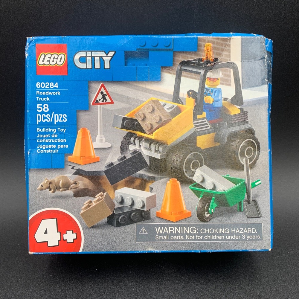 LEGO City 60284 Roadwork Truck Construction Set Retired 58 Pieces Ages 4+